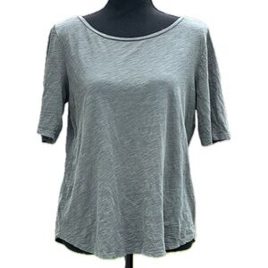 Loft Vintage Cotton Elbow Sleeve Tee in Green